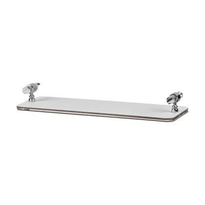 Zdjęcie Stylowa taca łazienkowa 33x10xH5 cm w kolorze perłowym z chromowanym wykończeniem