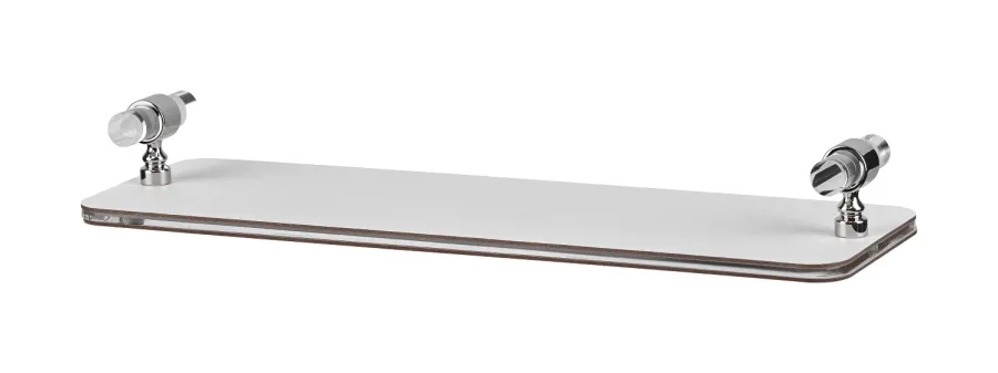 obrazek 1 Stylowa taca łazienkowa 33x10xH5 cm w kolorze perłowym z chromowanym wykończeniem