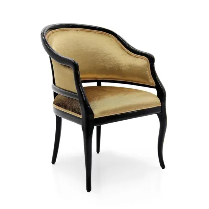 Zdjęcie Luksusowy elegancki fotel bukowy z połyskującej tkaniny - Sevensedie