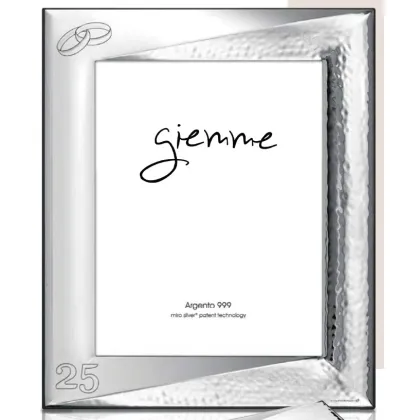 Zdjęcie Elegancka srebrna ramka na zdjęcia 20х25 cm na 25 rocznicę ślubu