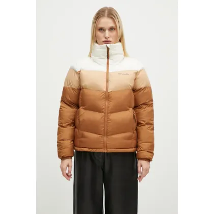 Zdjęcie Columbia kurtka Puffect Colorblock damska kolor brązowy zimowa 2088481