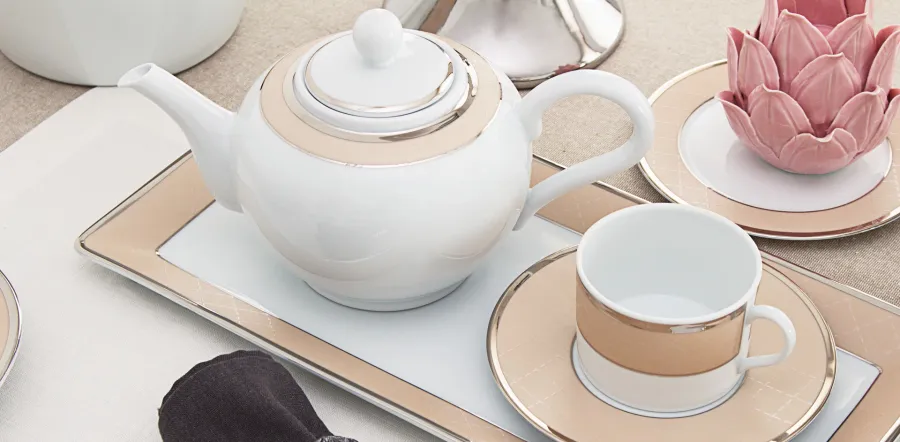 obrazek 2 Ekskluzywny komplet zastawy stołowej z porcelany dla 12 osobowej rodziny - Porcel