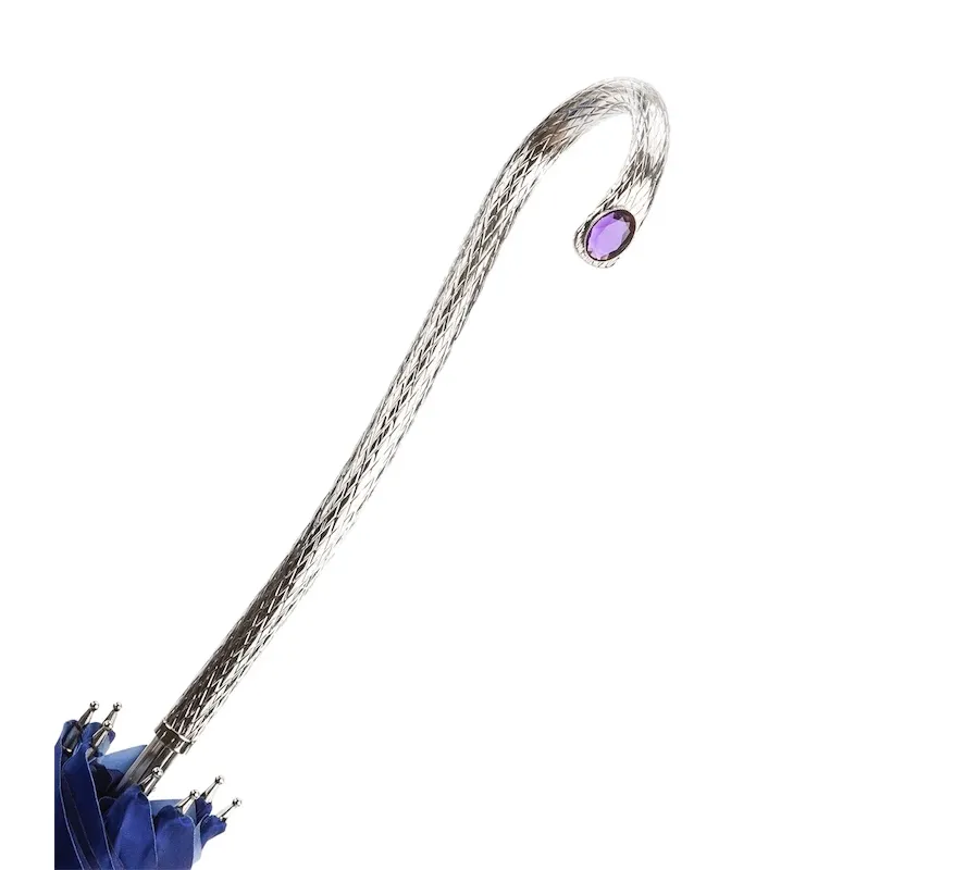 obrazek 4 Stylowy granatowy parasol damski zdobiony motywem kwiatu dalii – Pasotti