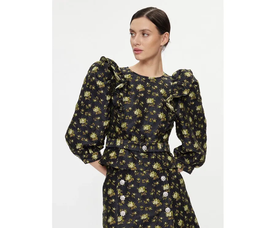 obrazek 1 Custommade Bluzka Delinda 999442218 Czarny Regular Fit