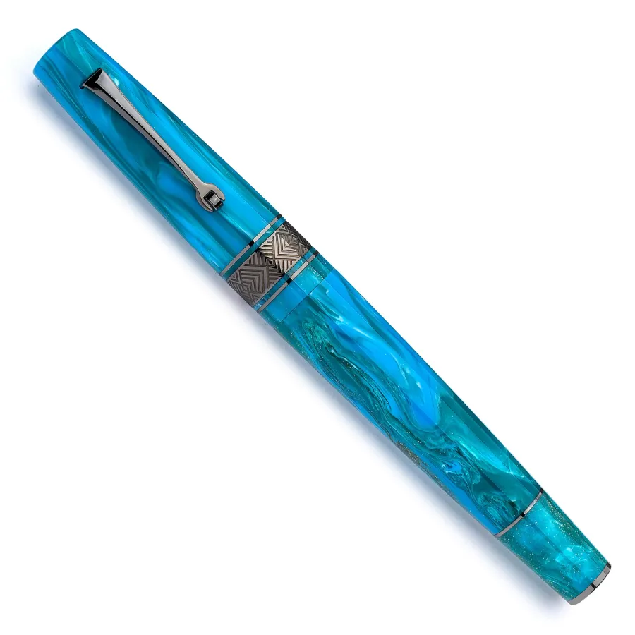 obrazek 2 Urokliwe niebieskie pióro wieczne Leonardo ,,Star light Blue - Ruthenium