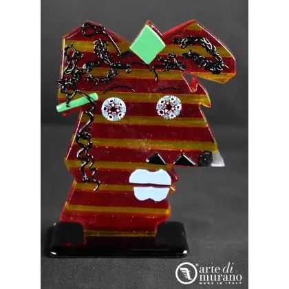 Zdjęcie Abstrakcyjna rzeźba Pop Art Picasso w szkle Murano