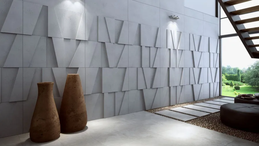 obrazek 1 60x60 cm VT - PB10 (BS śnieżno biały) MOZAIKA - panel dekor 3D beton architektoniczny A