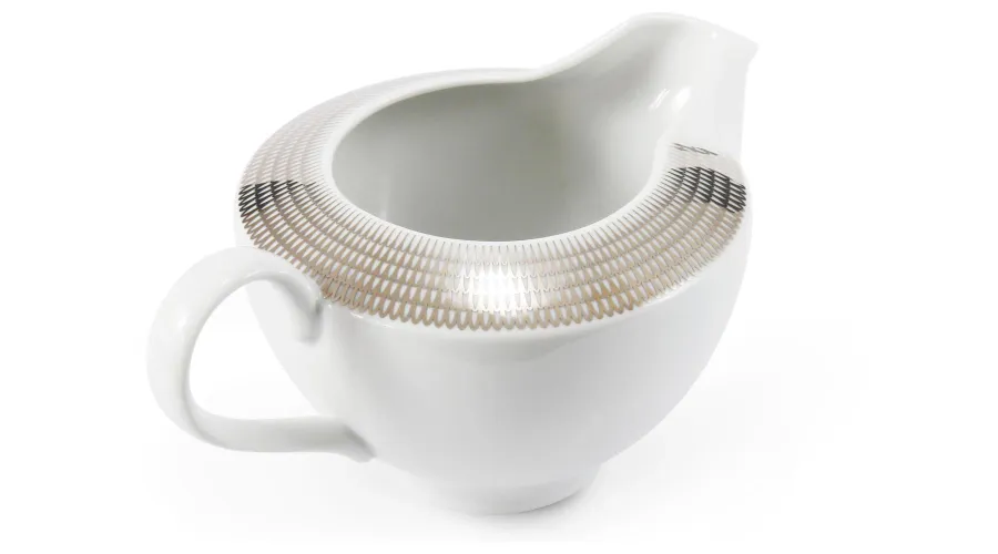 obrazek 2 Nowoczesny porcelanowy dzbanek na mleko ze srebrnym zdobieniem - Leander