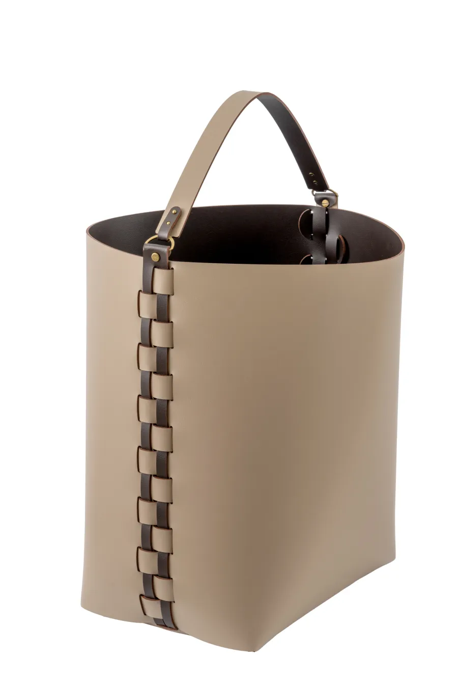 obrazek 1 Koszyk Helena 35x30xH45 cm w kolorze cappuccino ze skóry odpornej na wodę