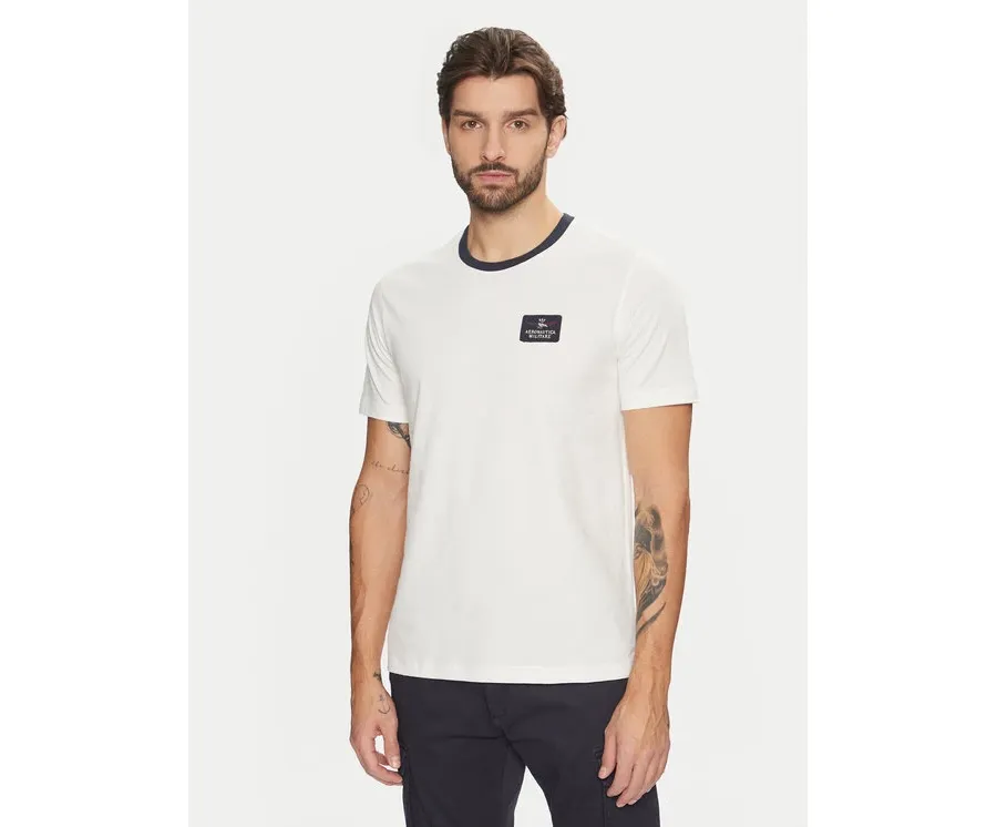 obrazek 1 Aeronautica Militare T-Shirt 242TS2331J662 Biały Regular Fit