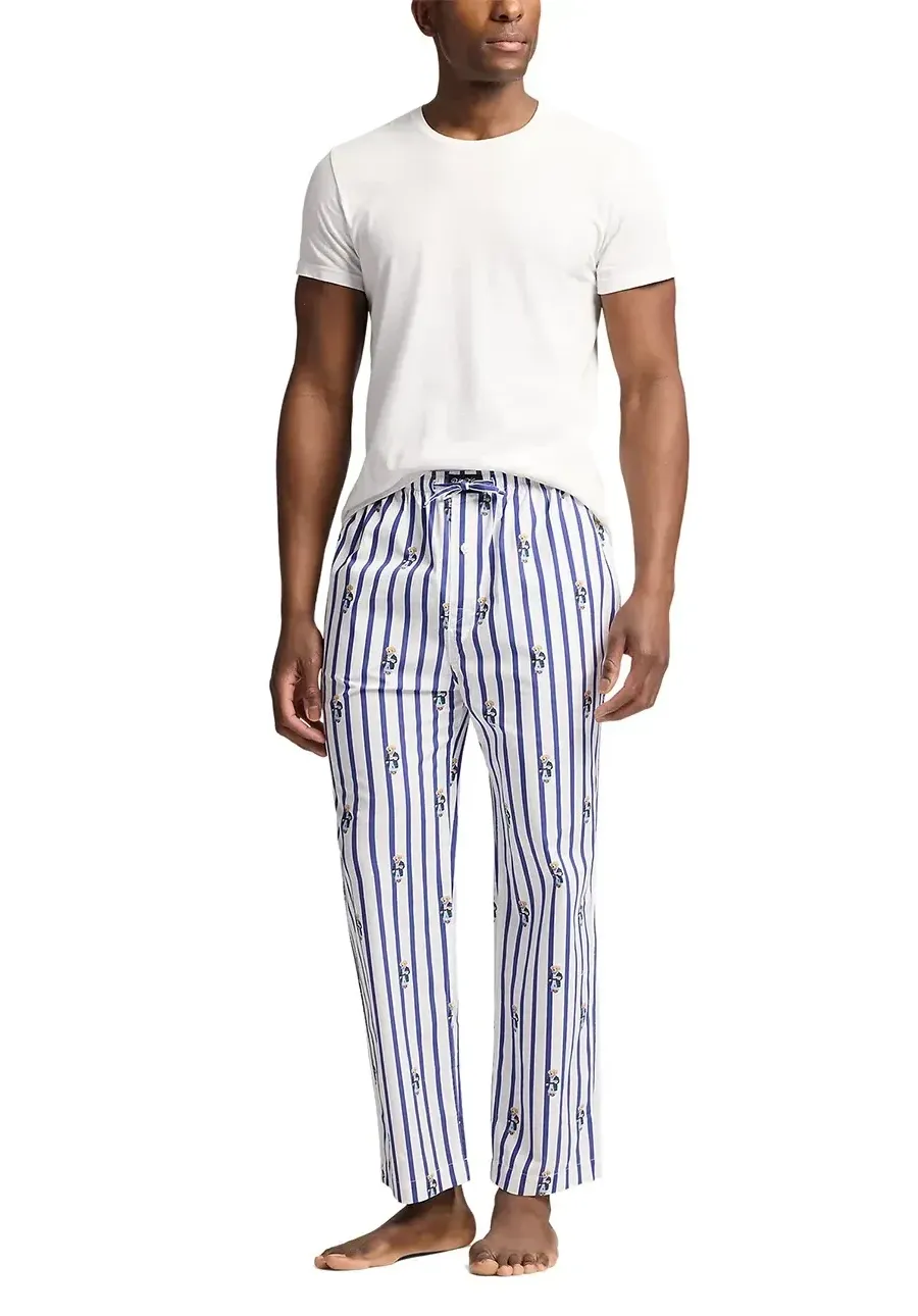 obrazek 1 Polo Ralph Lauren spodnie piżamowe bawełniane kolor niebieski wzorzysta 714899509