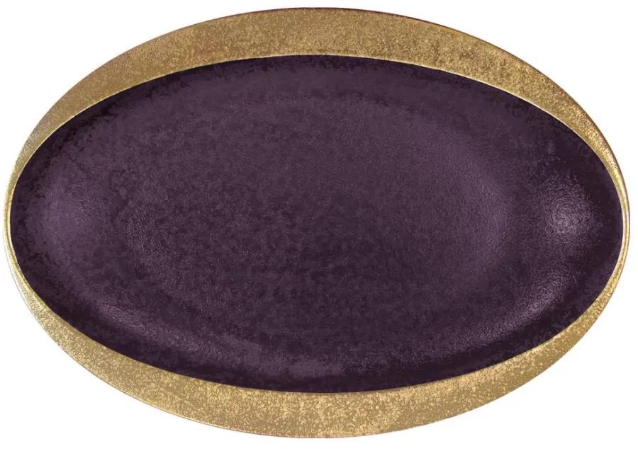 obrazek 1 Luksusowy talerz owalny 40 cm Golden Velvet do jadalni