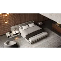 Picture A solid Italian bed with a bedside table for a stylish bedroom