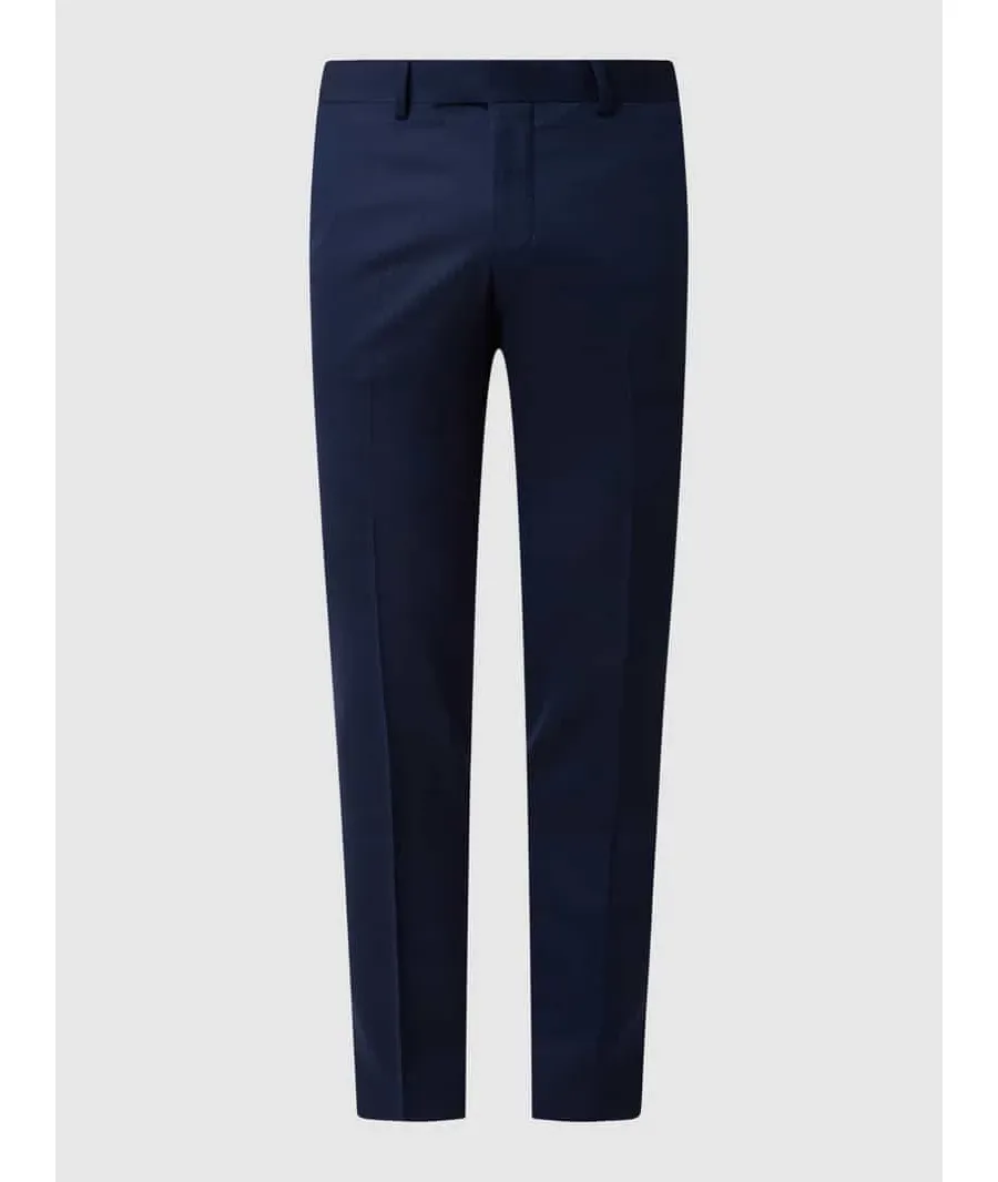 obrazek 1 Spodnie do garnituru o kroju slim fit z mieszanki wełny i elastanu model ‘Gordon’