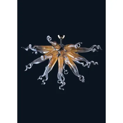 Zdjęcie Zjawiskowa lampa sufitowa w kształcie meduzy na 3 żarówki szkło Murano