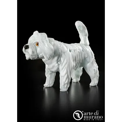 Zdjęcie Elegancka figurka pudla ze szkła Murano