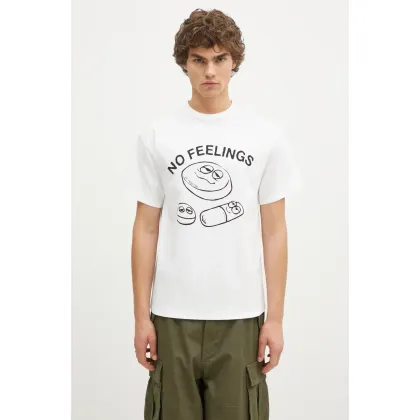 Zdjęcie No Problemo t-shirt bawełniany Hard Feelings SS Tee męski kolor biały z nadrukiem NP60008.02