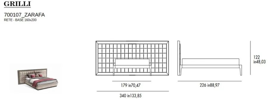 obrazek 4 Fantastyczne łóżko sypialniane Zarafa od włoskiego producenta