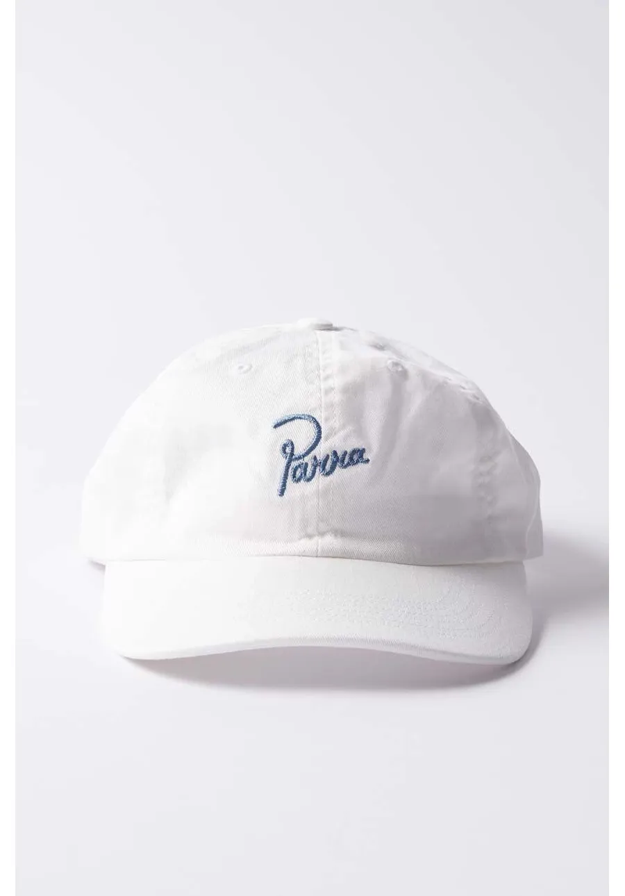 obrazek 1 by Parra czapka z daszkiem bawełniana Script Logo 6 Panel Hat kolor biały z aplikacją 51271