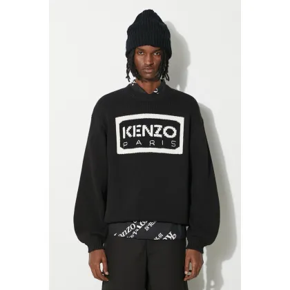 Zdjęcie Kenzo sweter z domieszką wełny Bicolor Kenzo Paris Jumper męski kolor czarny FD55PU3833LA.99
