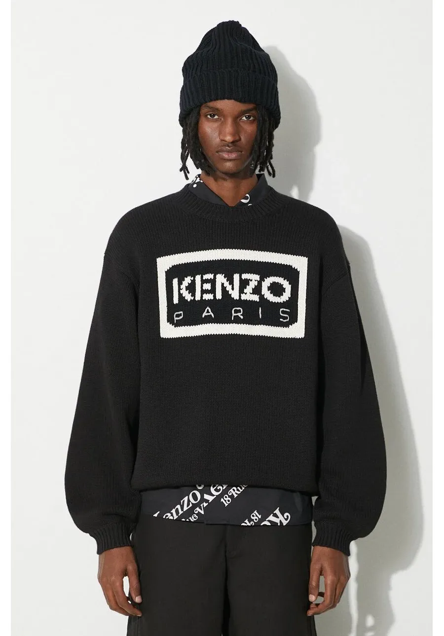 obrazek 1 Kenzo sweter z domieszką wełny Bicolor Kenzo Paris Jumper męski kolor czarny  FD55PU3833LA.99