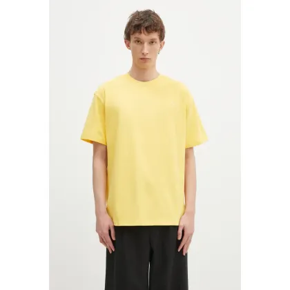 Zdjęcie Puma t-shirt bawełniany MMQ męski kolor żółty gładki 624009