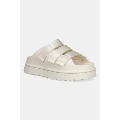 Zdjęcie UGG klapki Goldenglow Slide damskie kolor beżowy na platformie 1167430-JSM
