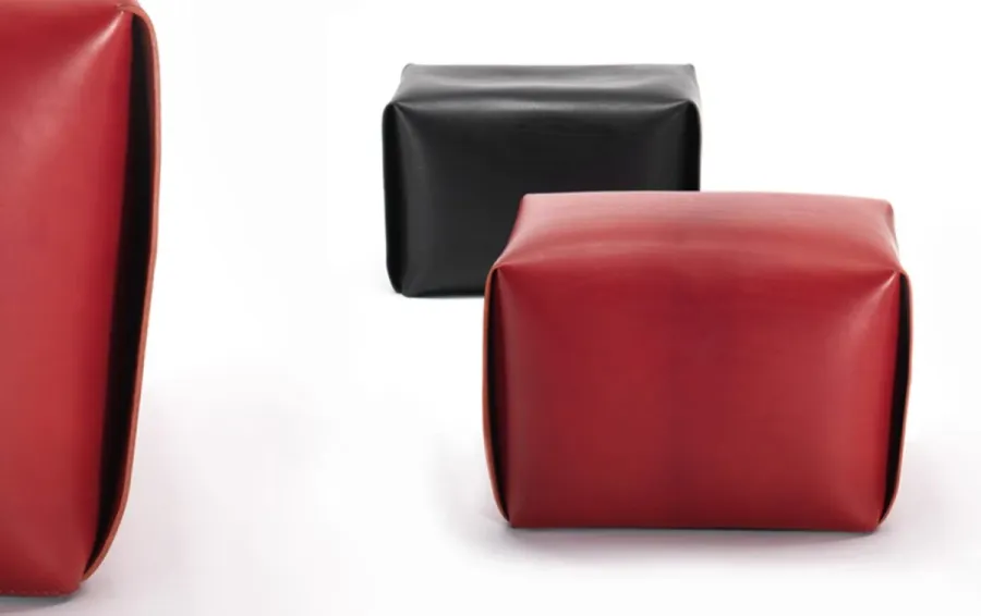 obrazek 2 Wyjątkowa ręcznie wykonana skórzana pufa