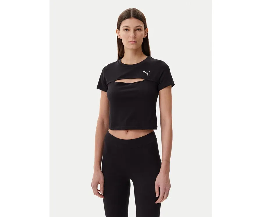 obrazek 1 Puma T-Shirt Ess Cut-Out 631164 Czarny Slim Fit