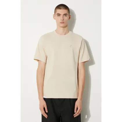 Zdjęcie AAPE t-shirt bawełniany Tee męski kolor beżowy gładki AAPTEM1413XXM