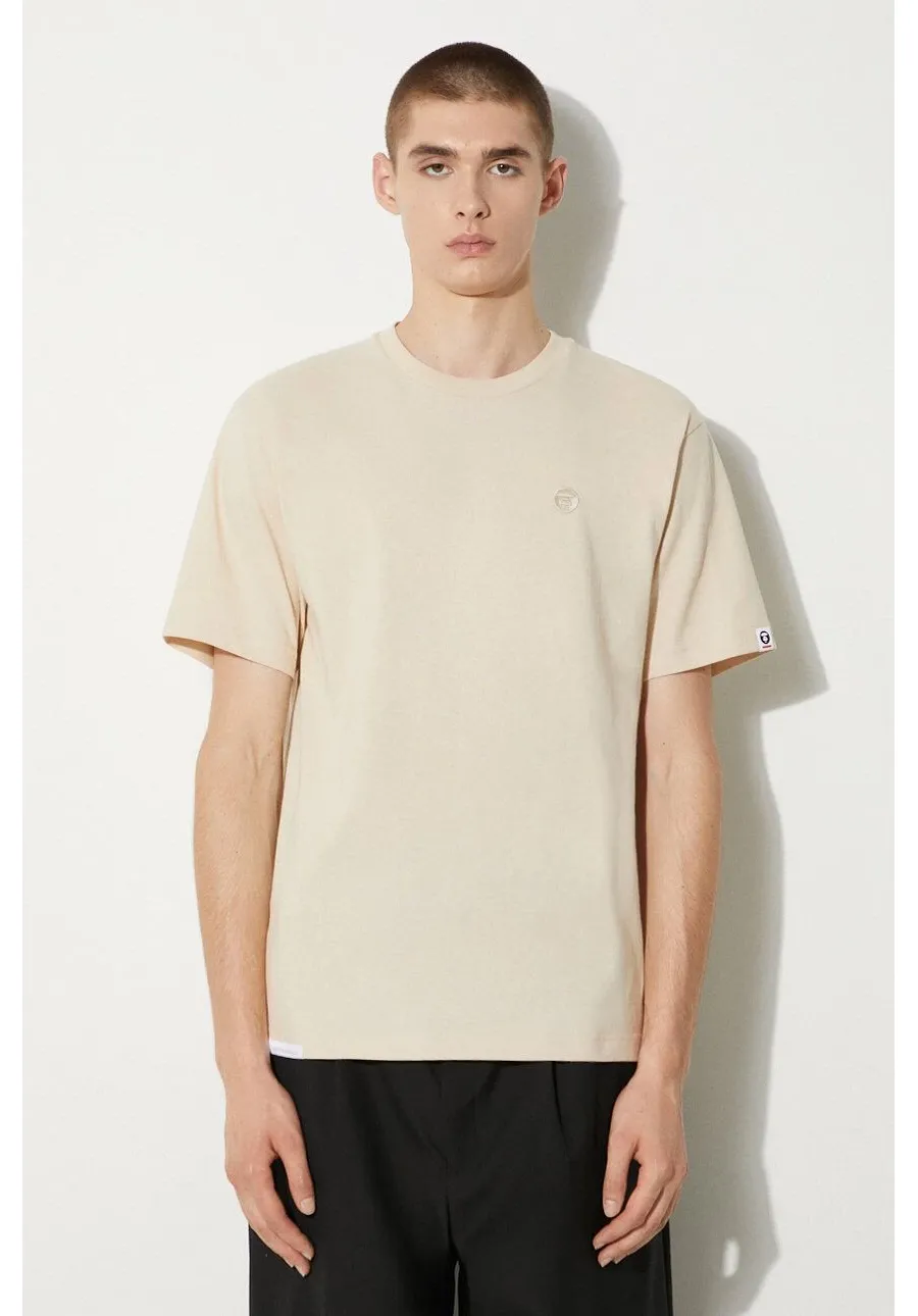 obrazek 1 AAPE t-shirt bawełniany Tee męski kolor beżowy gładki AAPTEM1413XXM