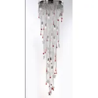 Zdjęcie Żyrandol ze szklanymi kroplami Swarovski Spectra i białymi dekoracjami motyli ze szkła Murano - Il Paralume Marina