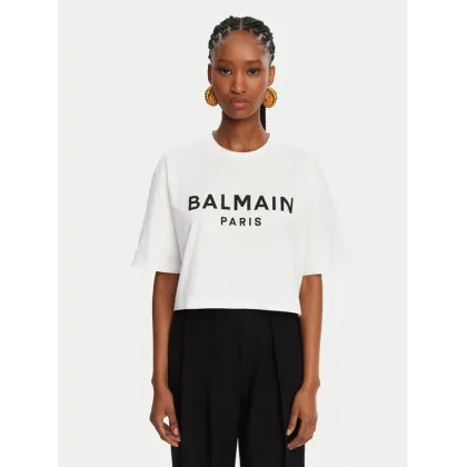 Zdjęcie Balmain T-Shirt BF1EE020BB02 Biały Relaxed Fit