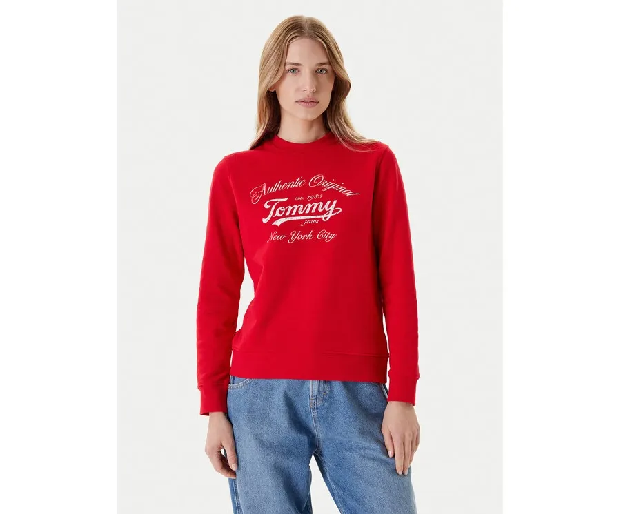 obrazek 1 Tommy Jeans Bluza Essential DW0DW20942 Czerwony Regular Fit