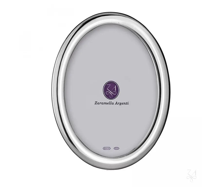 obrazek 1 Elegancka owalna ramka na zdjęcia 10×15 cm Saint Michel ze srebra - Zaramella Argenti