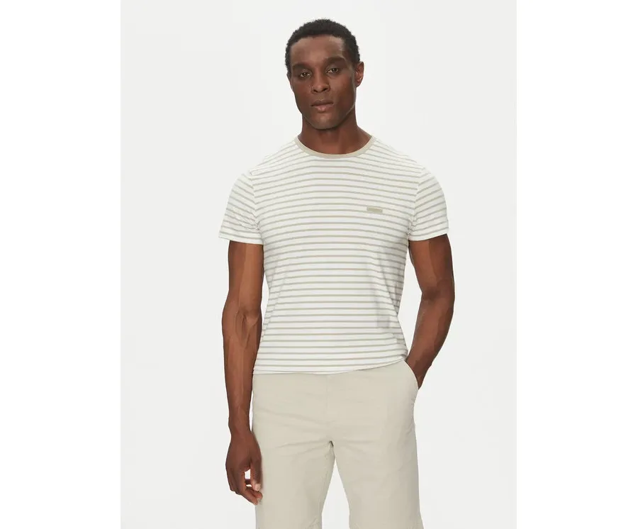obrazek 1 Calvin Klein T-Shirt Stretch Slim Stripe T-Shirt K10K114177 Biały Regular Fit
