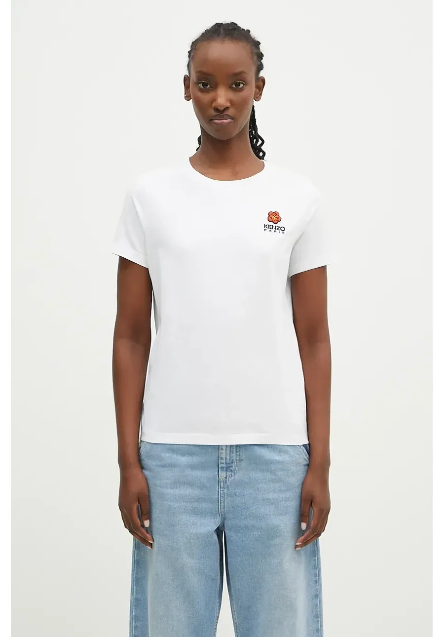 obrazek 1 Kenzo t-shirt bawełniany Boke Crest Classic T-Shirt damski kolor biały FC62TS0124SO.01