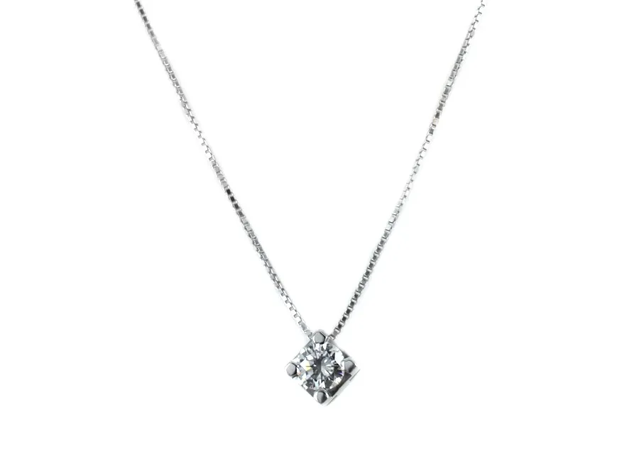 obrazek 1 Stylowy włoski naszyjnik z dużą zawieszką z diamentem