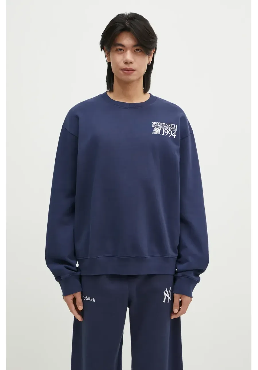 obrazek 1 Sporty & Rich bluza bawełniana Finish Line kolor granatowy z nadrukiem ST071516170BL32