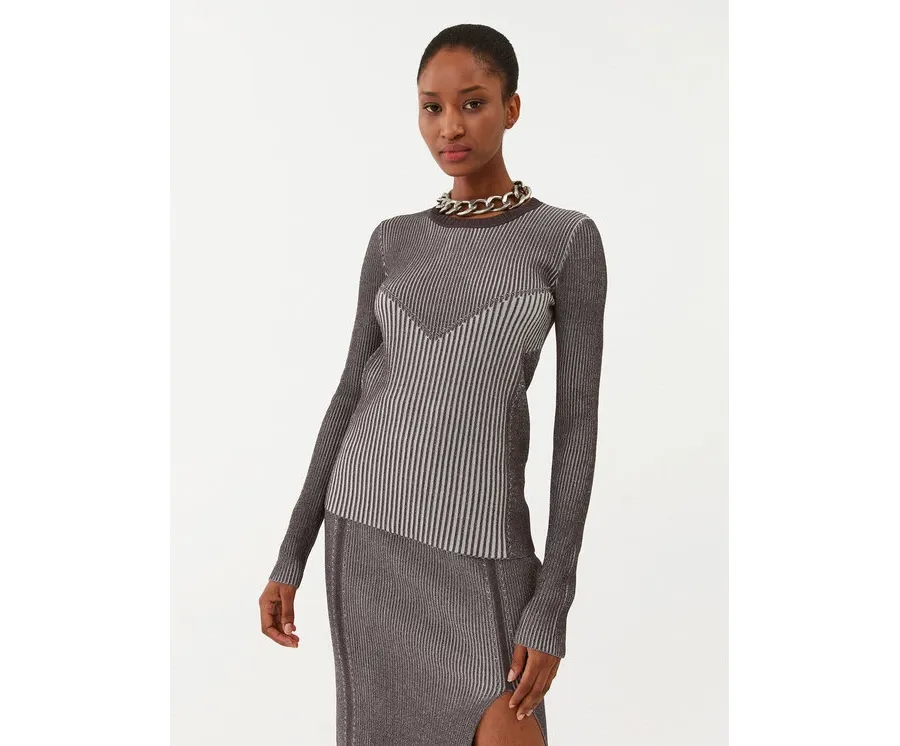 obrazek 1 Patrizia Pepe Sweter 8K0165/K123-J3S6 Szary Slim Fit