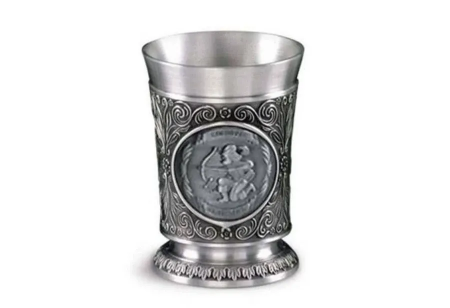 obrazek 1 Cynowy kieliszek do wina - znak zodiaku 