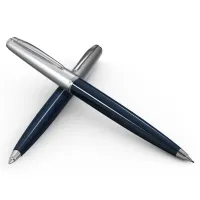 Picture A sumptuous brass pen with navy blue chrome