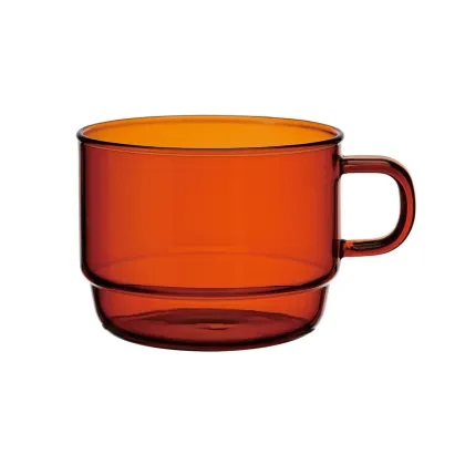Zdjęcie Hario - Colors Stacking Mug Cup - Szklany kubek bursztynowy 300ml HARIO