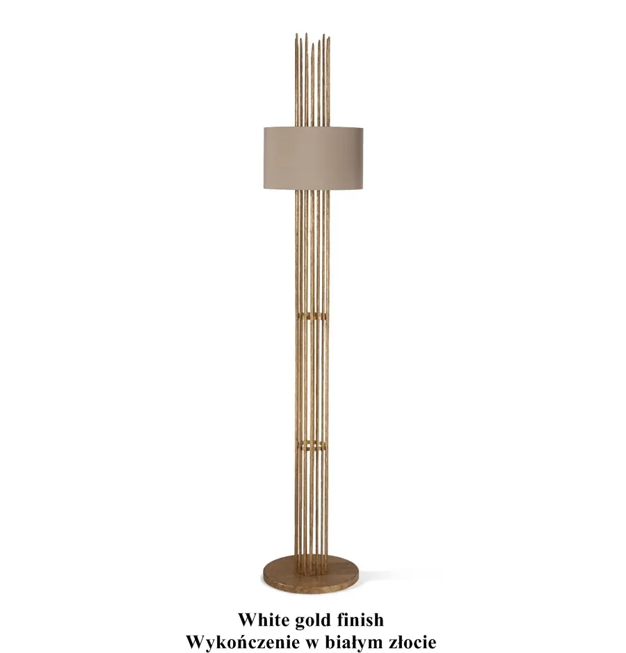 obrazek 6 Awangardowa wysoka lampa ze stali z abażurem - Luxury Products