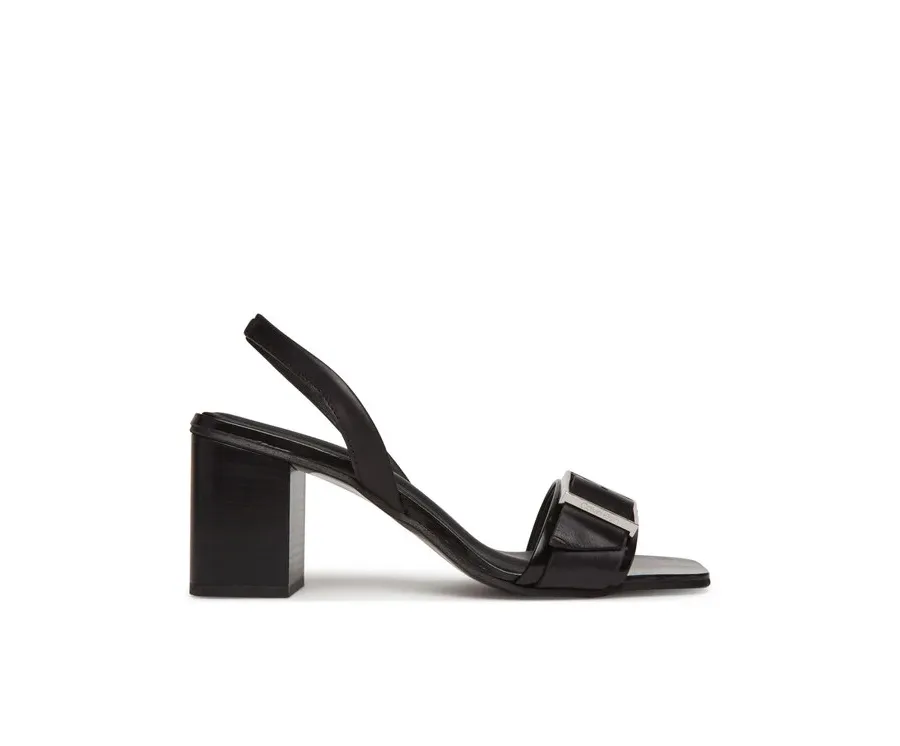 obrazek 1 Calvin Klein Sandały Heel Sandal 70 W/Buckle - Lth HW0HW02456 Czarny