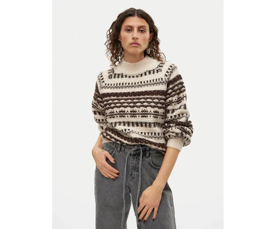 obrazek 1 Vero Moda Golf Henya 10315561 Beżowy Regular Fit