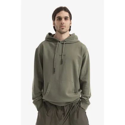 Zdjęcie Tom Wood bluza bawełniana Clerici męska kolor zielony z kapturem z nadrukiem 22294.704-OLIVE