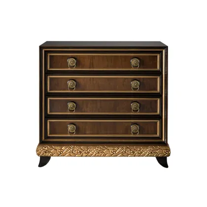 Zdjęcie Prestiżowa komoda RANDA do stylowych salonów - orzech, heban, złoto - Collecion Alexandra