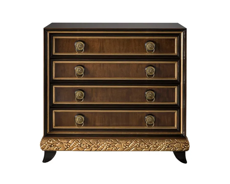 obrazek 1 Prestiżowa komoda RANDA do stylowych salonów - orzech, heban, złoto - Collecion Alexandra