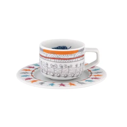 Picture Luxurious porcelain coffee cup and saucer from the Mexican Atrapasueños collection - Vista Alegre